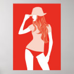 girl with red hat print