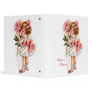 Girl with Rose zazzle_binder