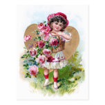 Girl with Roses Post Card