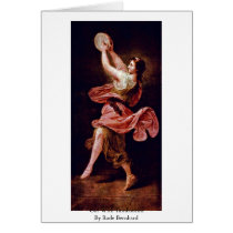 Girl With Tambourine By Rode Bernhard Card