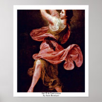 Girl With Tambourine By Rode Bernhard Print
