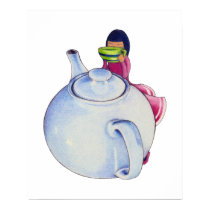 Girl with Tea Poster posters