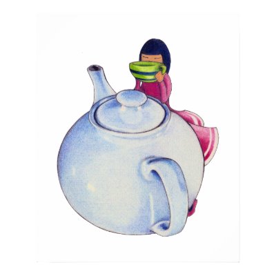 Girl with Tea Poster