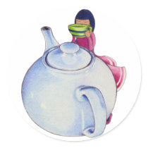 Girl with Tea Sticker
