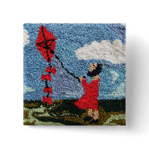 Girl With the Red Kite Pin