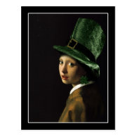 Girl With The Shamrock Earring - St Patrick's Day Postcard