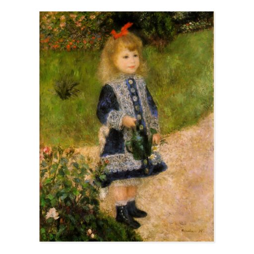 Girl with Watering Can Postcard
