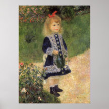 Girl with Watering Can, Renoir, Impressionism Art Poster