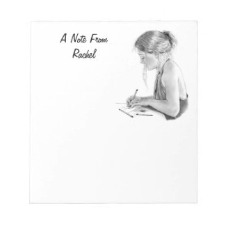 Girl Writing, Drawing: Pencil Drawing: Note From fuji_notepad