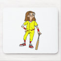 Girl yellow red baseball