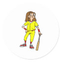 Girl yellow red baseball