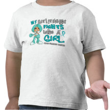 Girlfriend Fights Like Girl Ovarian Cancer 42.9.pn T Shirts