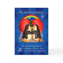Girlfriend Lesbian Christmas Card With Kissing Pen by moonlake Girlfriend Lesbian Christmas Card With Kissing Pen