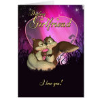 Girlfriend Valentine's Day Card With Cute Love Squ Girlfriend Valentine's Day Card With Cute Love Squ
