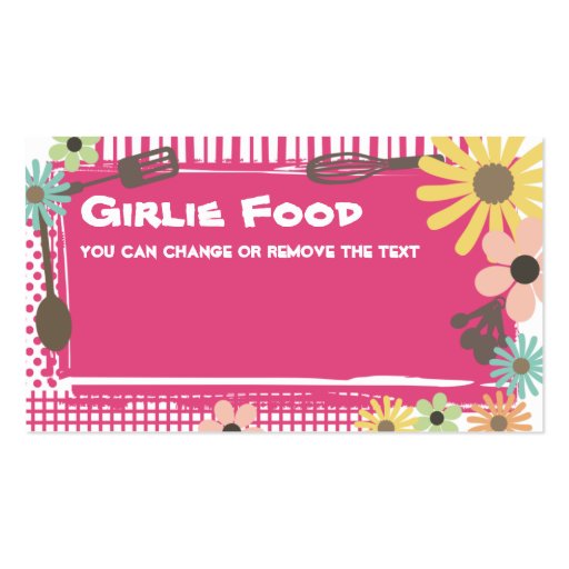 girlie flowers cooking baking culinary business... business card template
