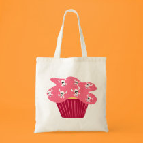 Girlie Skulls Cupcake Tote Bag bags