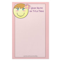 Girlie Smiley Stationery by Customizables Girlie Smiley Stationery