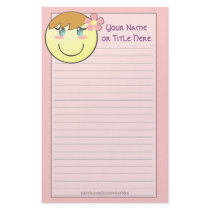 Girlie Smiley Stationery by Customizables Girlie Smiley Stationery