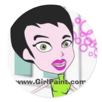 GirlPaint.com Circle Sticker