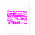 Girls 10th Birthdays : Pink Greatest 10 Year Old postcards