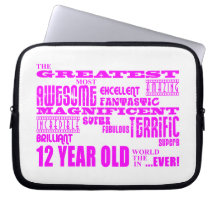 Girls 12th Birthdays : Pink Greatest 12 Year Old Laptop Sleeves