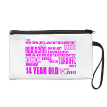 Girls 14th Birthdays : Pink Greatest 14 Year Old Wristlet Clutch