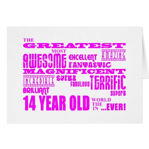 girls-14th-birthdays-pink-greatest-14-year-old-stationery-note-card