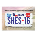 Girl's 16th Birthday Texas License Invitation