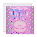 Girls 1st Birthday Party Balloons Cake Streamers Custom Invite