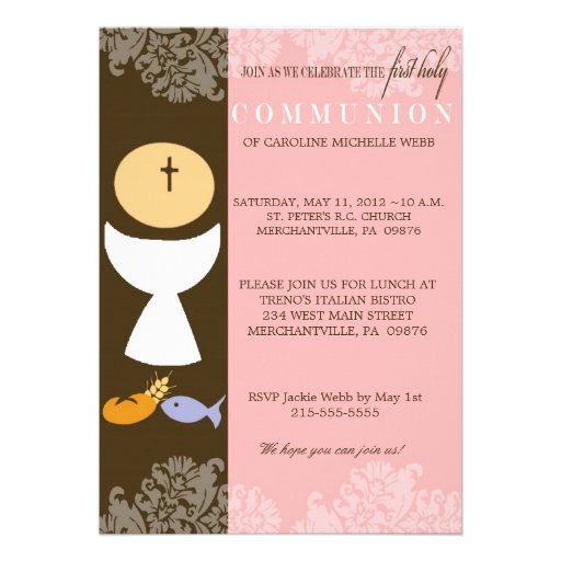 Girl's 1st Communion Invitation