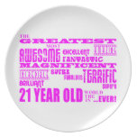 Girls 21st Birthdays : Pink Greatest 21 Year Old plates