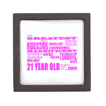 Girls 21st Birthdays : Pink Greatest 21 Year Old Premium Gift Boxes