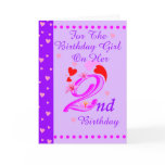 Girls 2nd Birthday Card