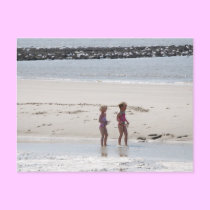 Mädchen und Strand postkarten