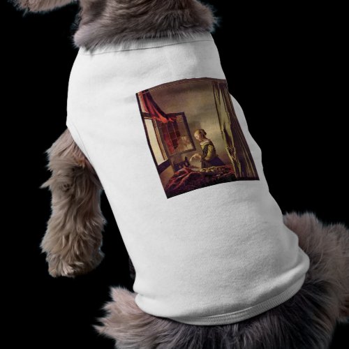 Girls at the open window by Johannes Vermeer Dog Shirt