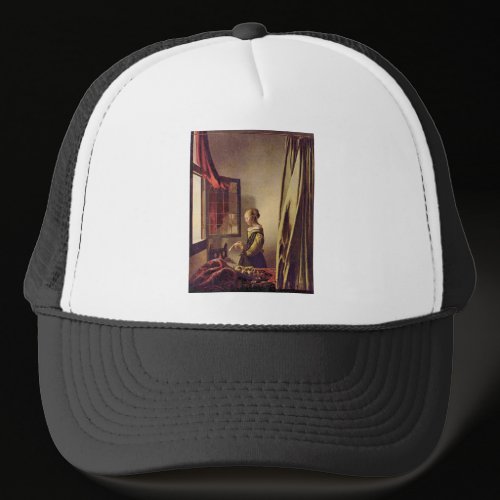 Girls at the open window by Johannes Vermeer Hat