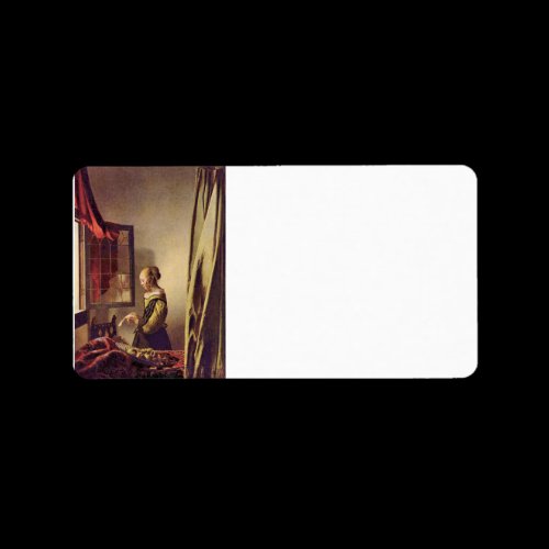 Girls at the open window by Johannes Vermeer Address Label
