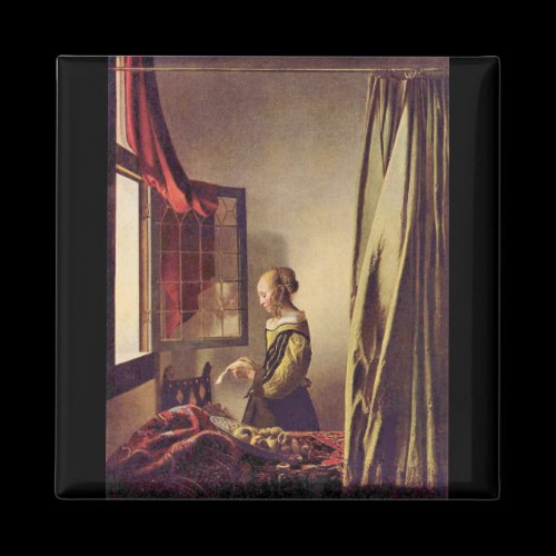 Girls at the open window by Johannes Vermeer Refrigerator Magnets