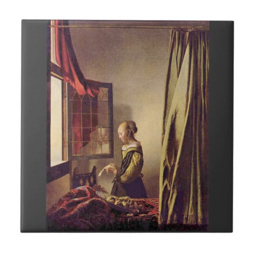 Girls at the open window by Johannes Vermeer Tiles