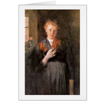 Girls At Window By Wilhelm Leibl Cards