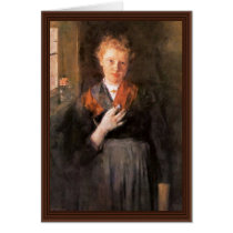 Girls At Window (Portrait Of Babette Maurer B. Jor Greeting Card