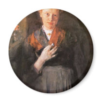 Girls At Window (Portrait Of Babette Maurer B. Jor Fridge Magnets