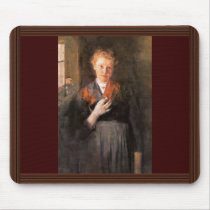 Girls At Window (Portrait Of Babette Maurer B. Jor Mousepads