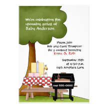Girls Baby Shower Bar-B-Que Invitation