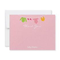Girls Baby Shower Thank You Note invitations