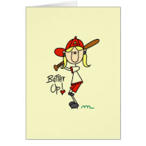 Girls Baseball Batter Up T-shirts and Gifts Card