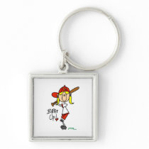 Girls Baseball Batter Up T-shirts and Gifts Key Chains