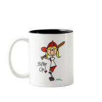 Girls Baseball Batter Up T-shirts and Gifts Mugs