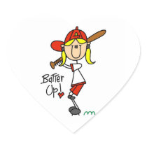 Girls Baseball Batter Up T-shirts and Gifts Sticker