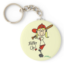 Girls Baseball Batter Up Tshirts and Gifts Keychain